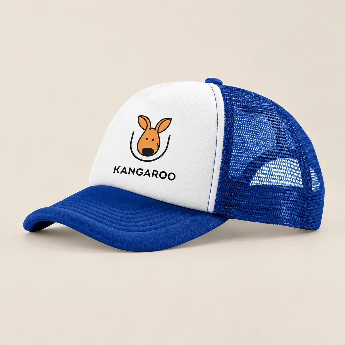 Біло-синя кепка-тракер з логотипом KANGAROO