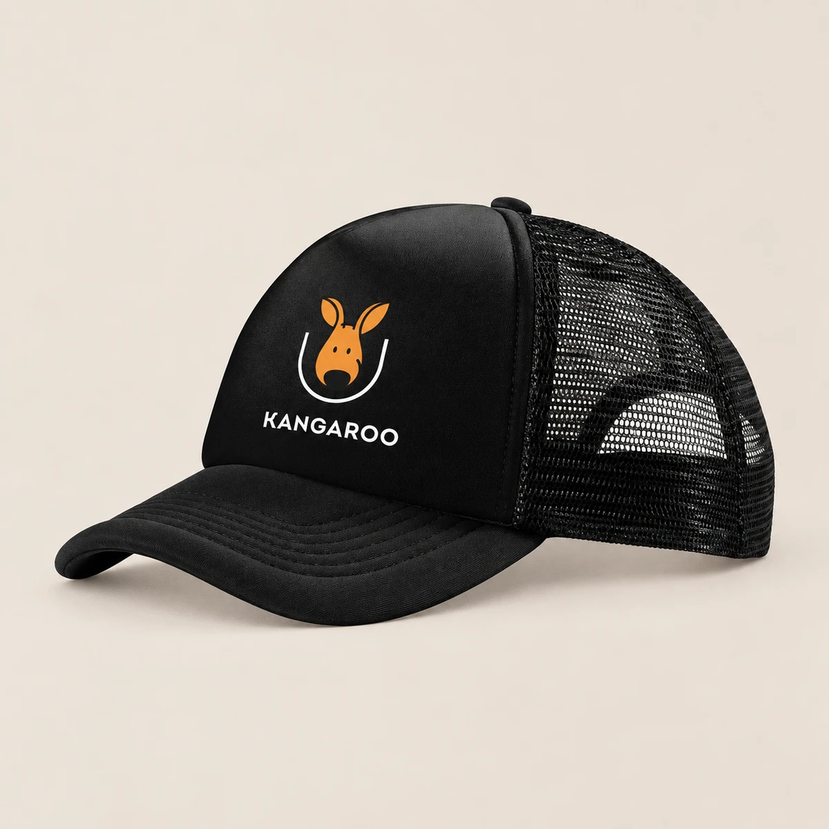 Чорна кепка-тракер з логотипом KANGAROO