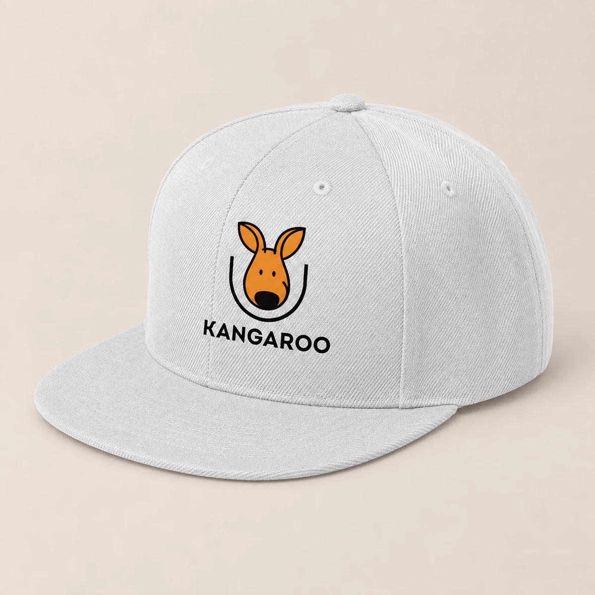 Біла шестипанельна кепка з логотипом KANGAROO