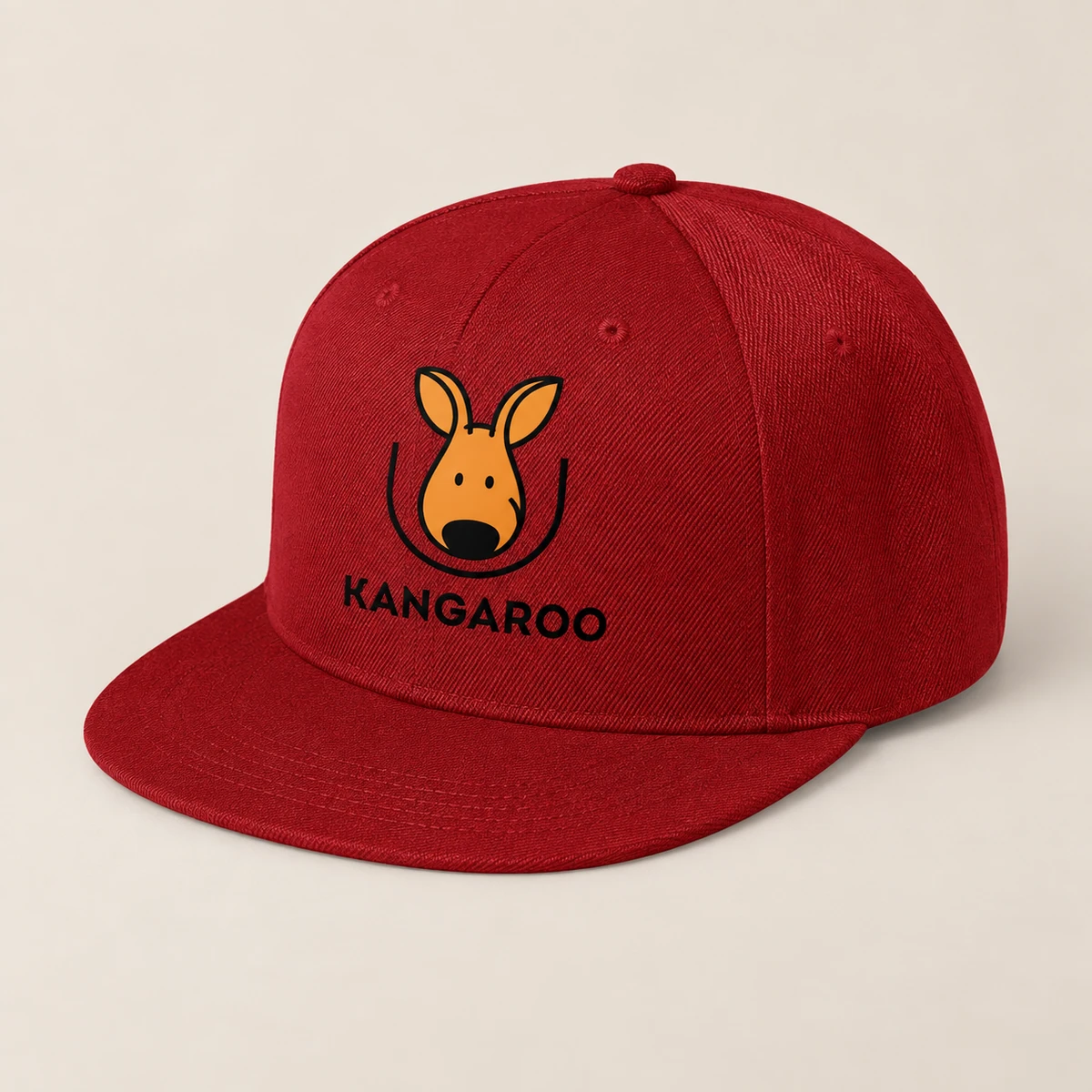 Червона шестипанельна кепка з логотипом KANGAROO