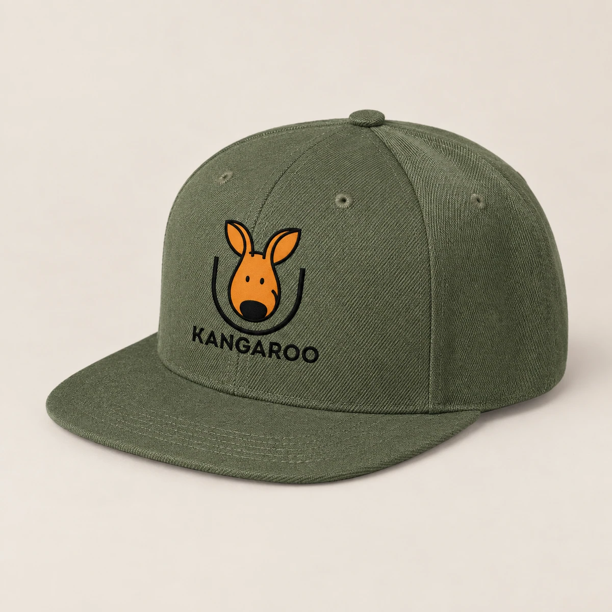 Хакі шестипанельна кепка з логотипом KANGAROO