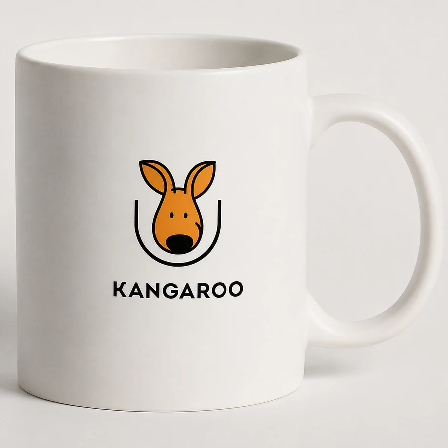 Матова керамічна чашка 300 мл — фото з логотипом KANGAROO