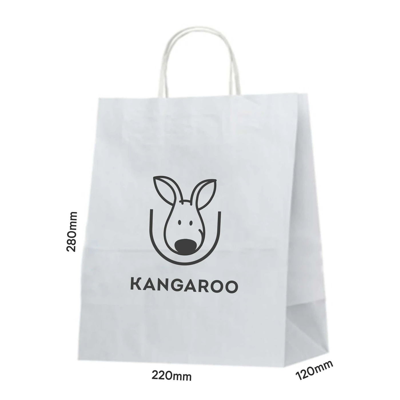 Білий крафтовий пакет 220 × 120 × 280 мм