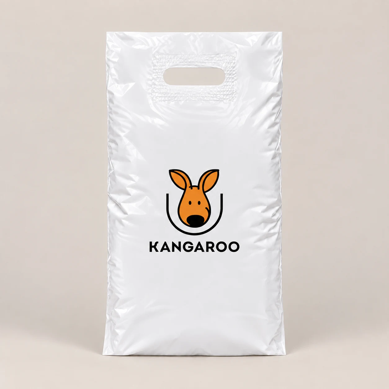 Білий пакет-банан 35 × 50 см з логотипом KANGAROO