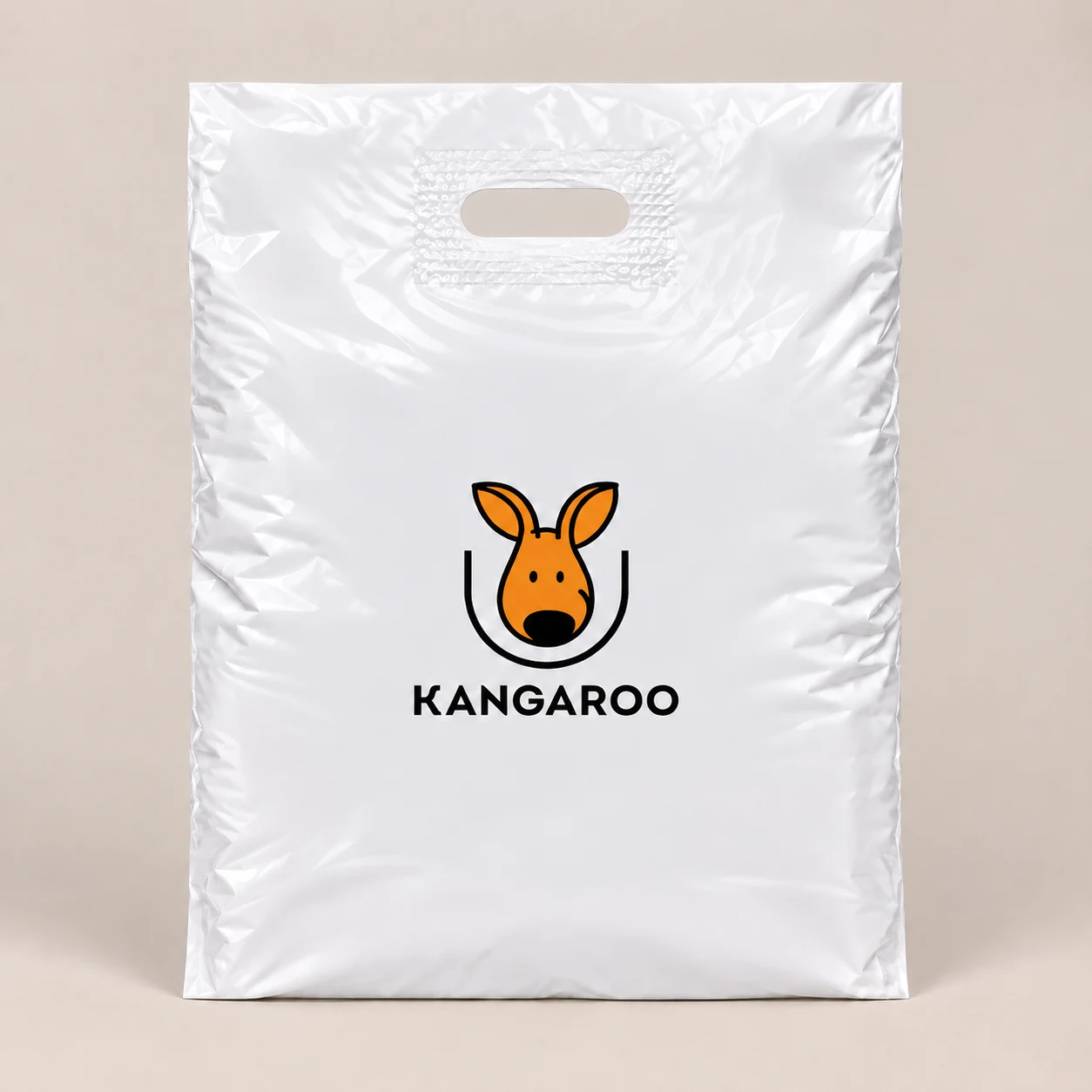 Білий пакет-банан 40 × 50 см з логотипом KANGAROO