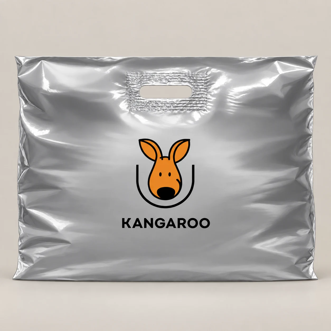 Срібний пакет-банан 60 × 50 см з логотипом KANGAROO