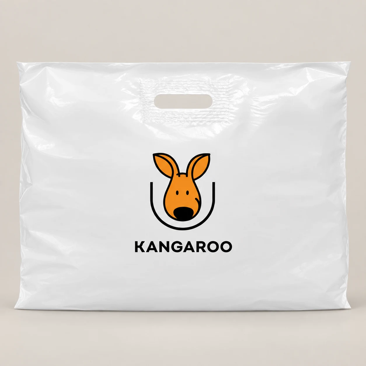 Білий пакет-банан 60 × 50 см з логотипом KANGAROO