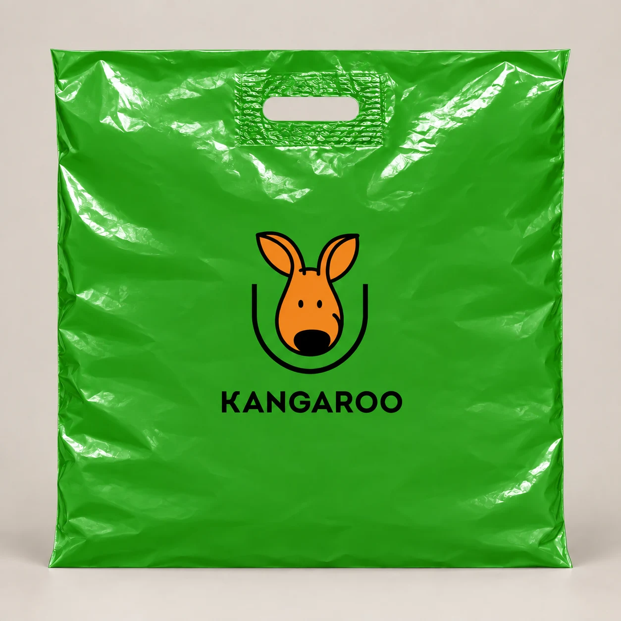 Зелений пакет-банан 60 × 60 см з логотипом KANGAROO