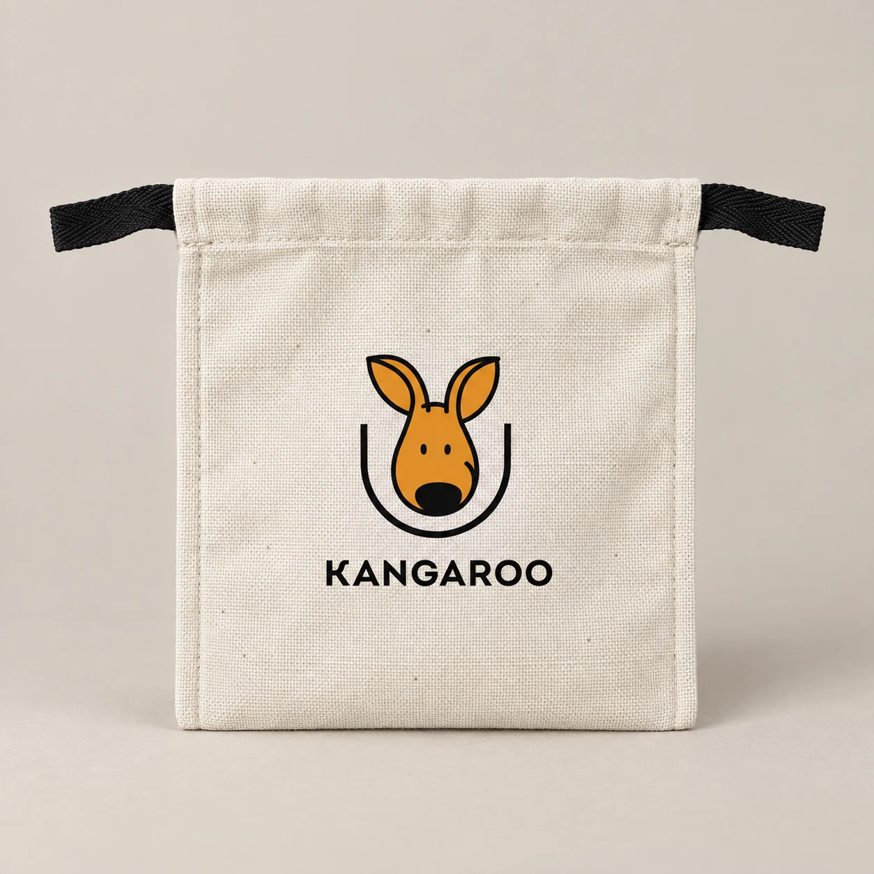 натуральний текстильний мішечок 10 × 11 см з логотипом KANGAROO