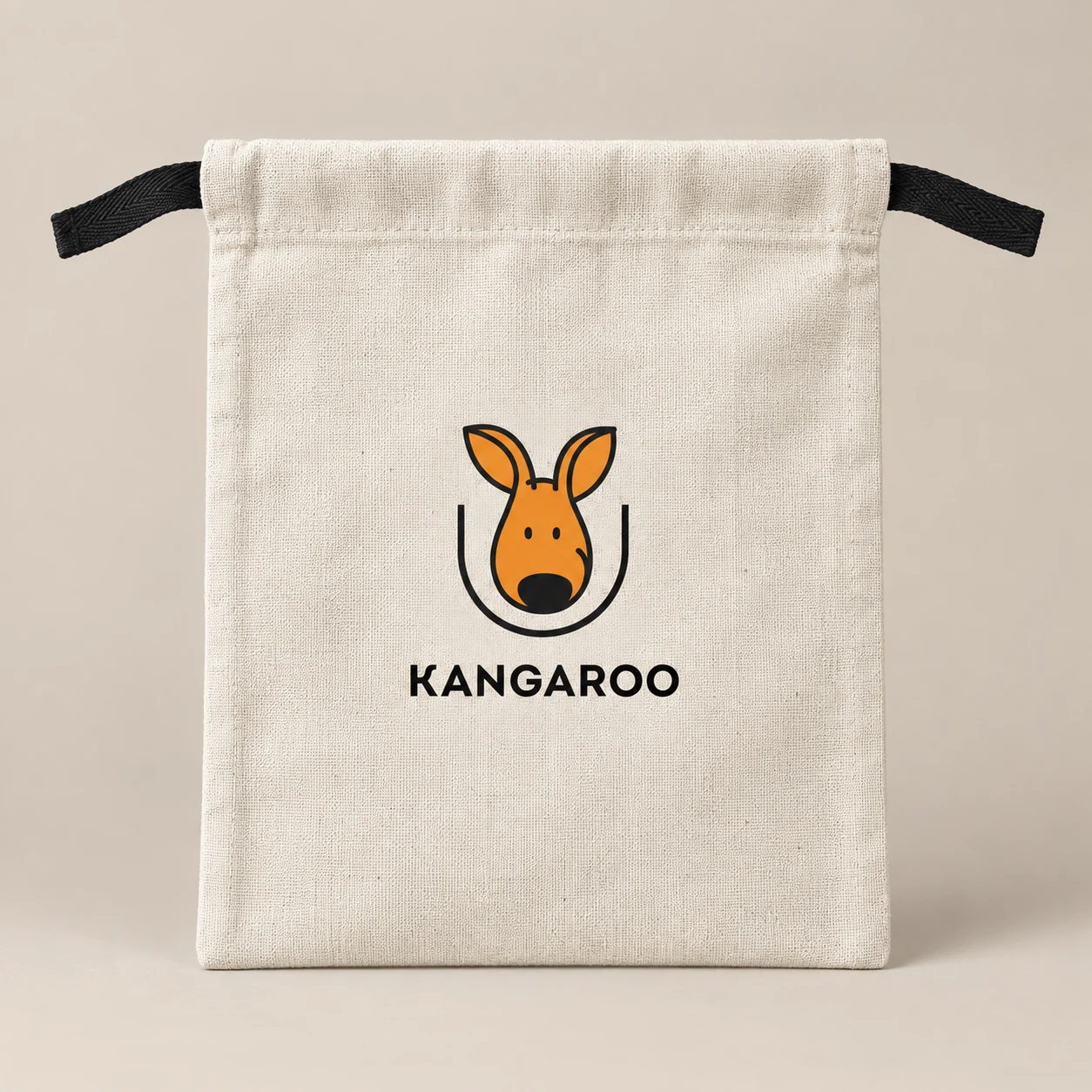 натуральний текстильний мішечок 24 × 29 см з логотипом KANGAROO