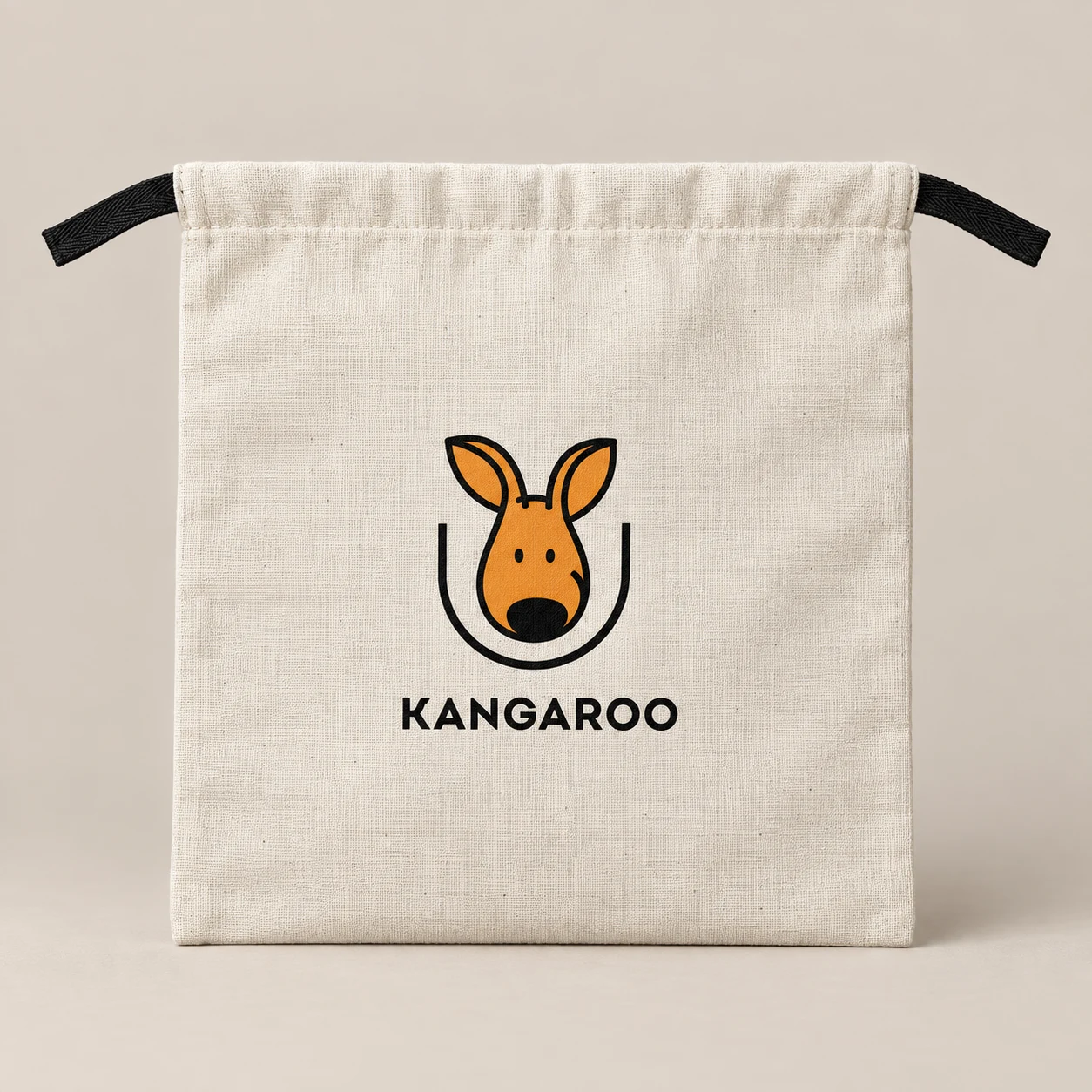 натуральний текстильний мішечок 30 × 30 см з логотипом KANGAROO
