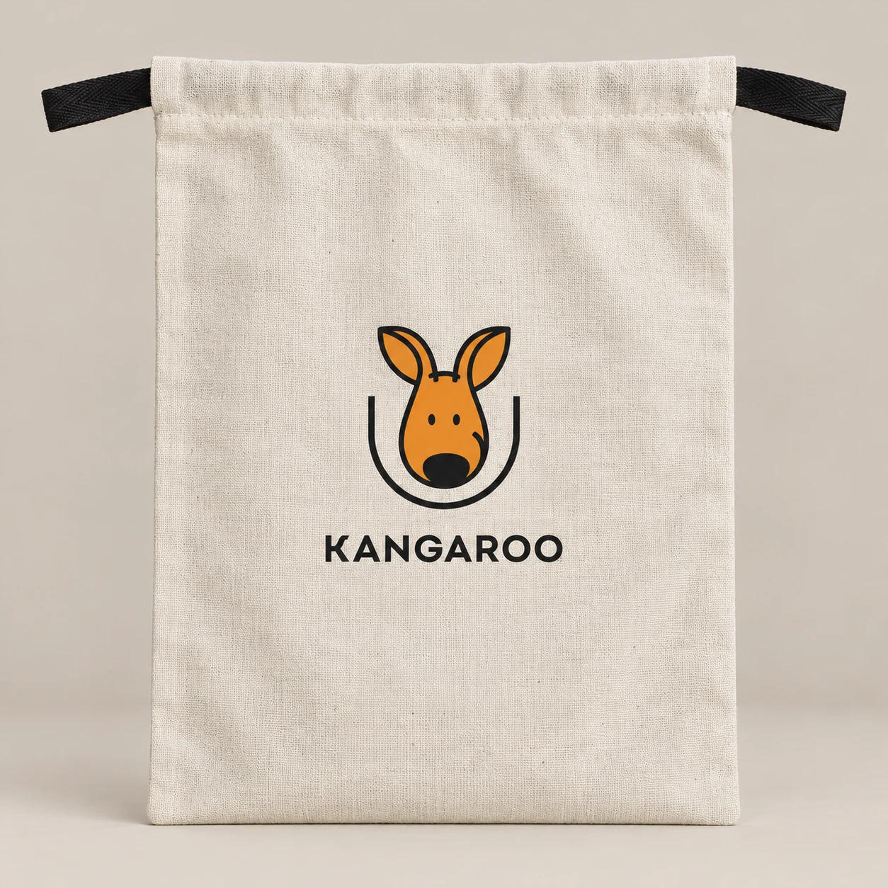 натуральний текстильний мішечок 30 × 40 см з логотипом KANGAROO