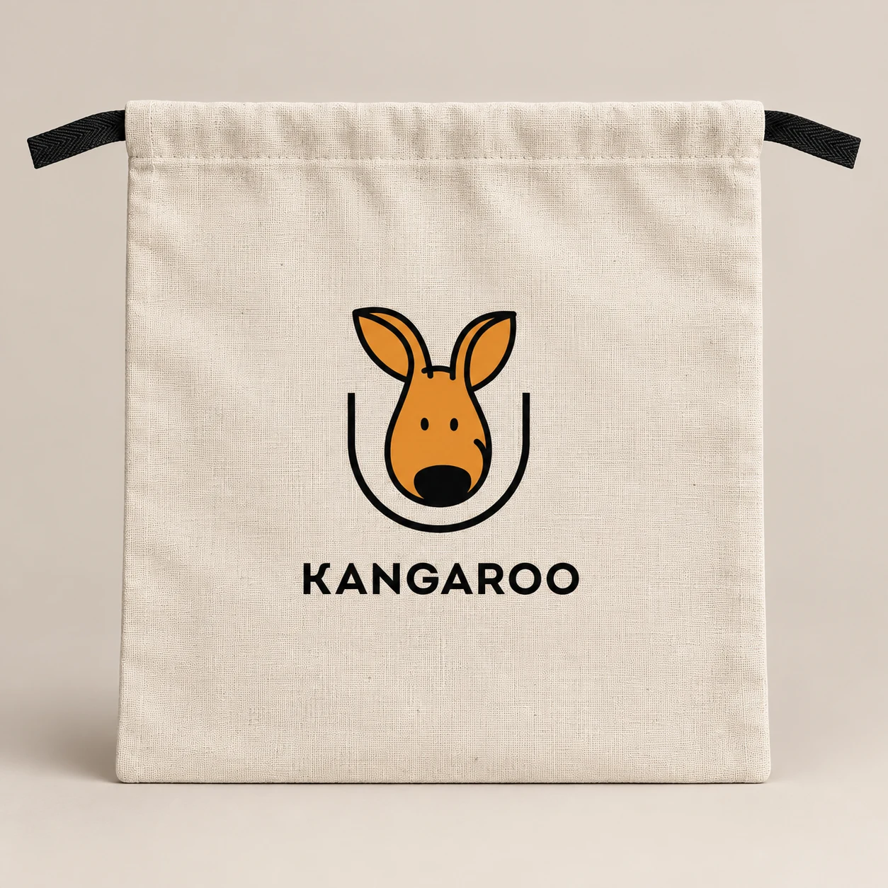 натуральний текстильний мішечок 40 × 40 см з логотипом KANGAROO