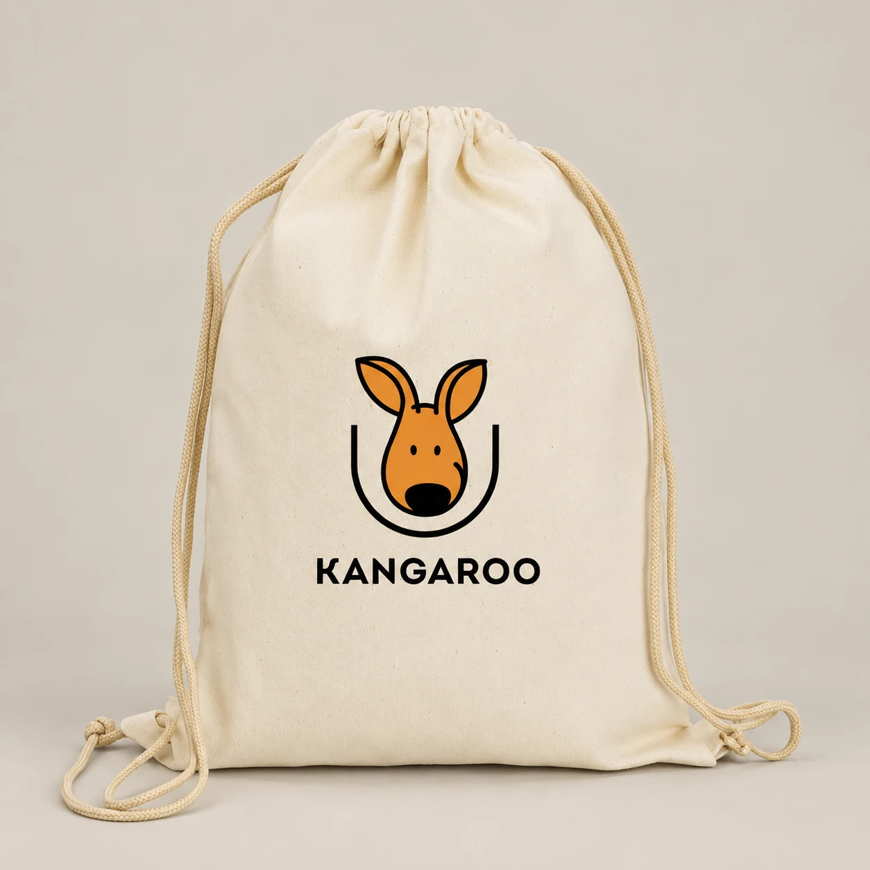 натуральний мішечок для взуття 35 × 45 см з логотипом KANGAROO