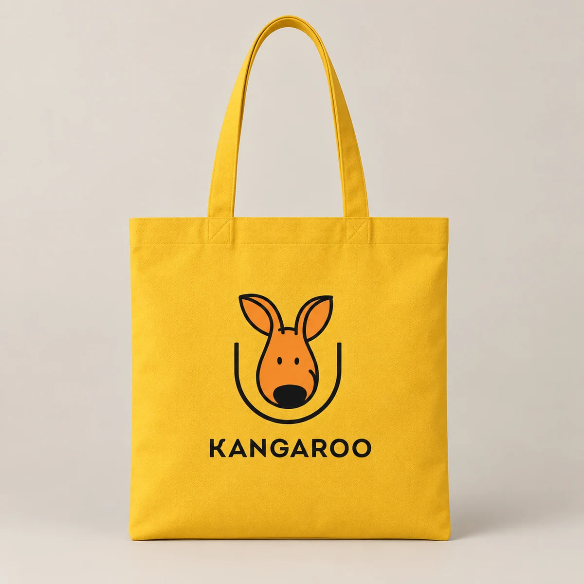 Жовтий шопер 38 × 42 см з логотипом KANGAROO
