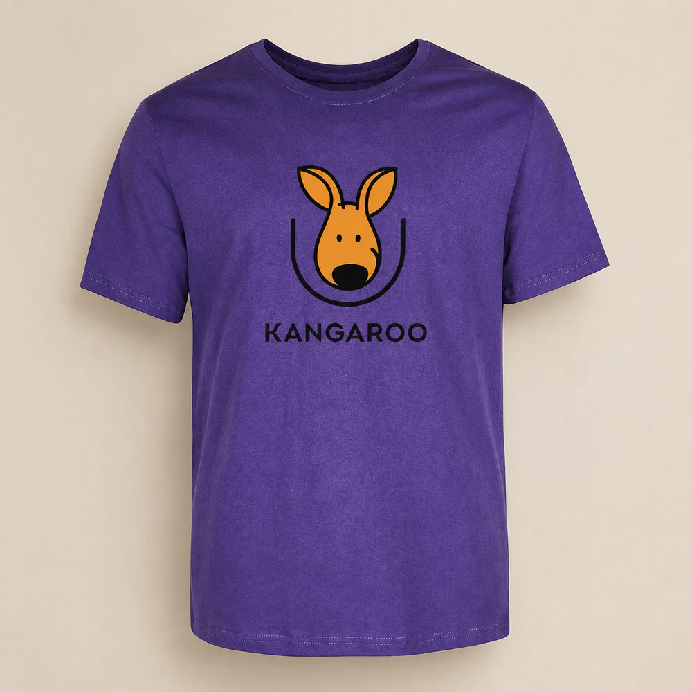 Фіолетова базова 100% бавовна футболка з логотипом KANGAROO