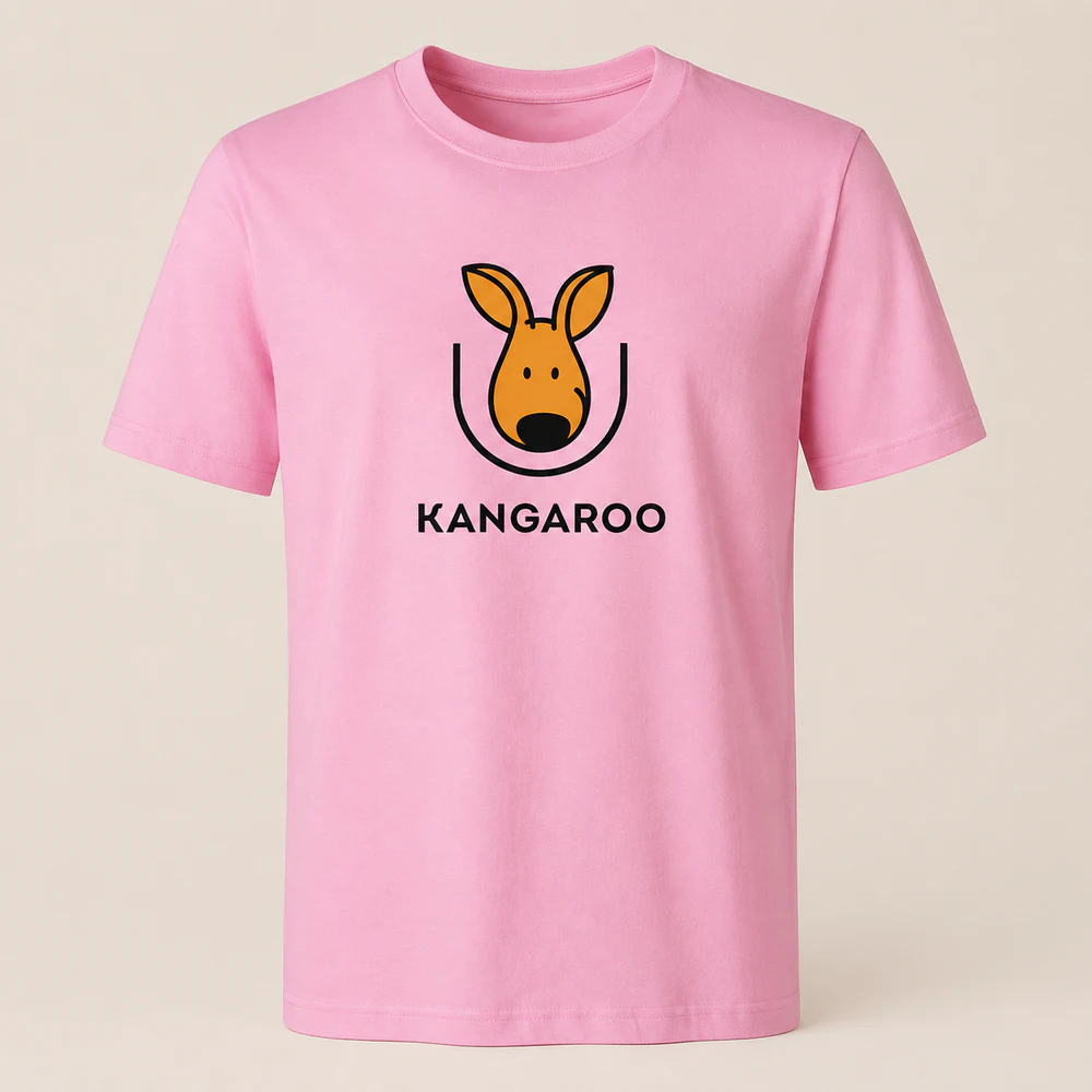 Рожева premium 95% бавовна футболка з логотипом KANGAROO