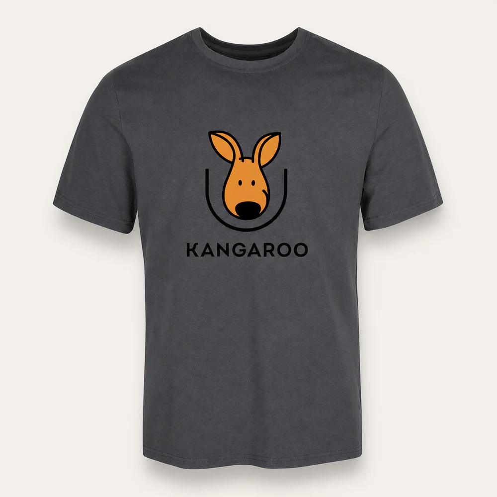 Графітова premium 95% бавовна футболка з логотипом KANGAROO