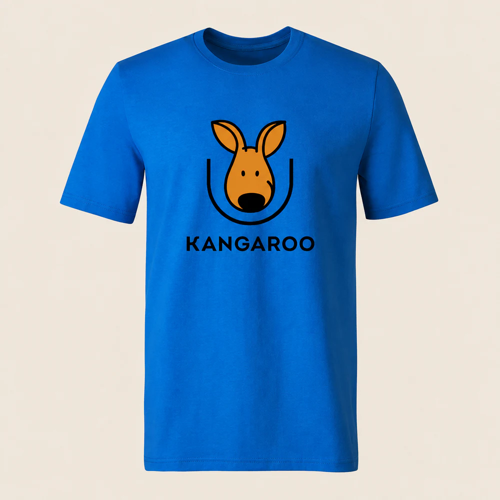 Синя premium 95% бавовна футболка з логотипом KANGAROO