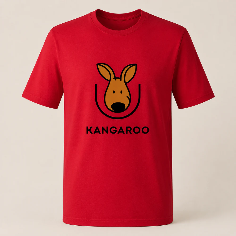 Червона premium 95% бавовна футболка з логотипом KANGAROO
