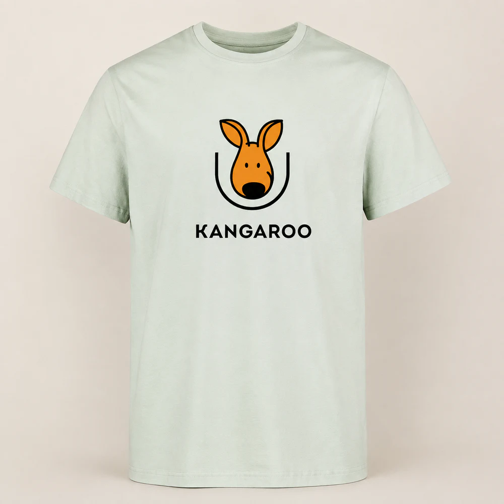 Молочно-м'ятна premium 95% бавовна футболка з логотипом KANGAROO
